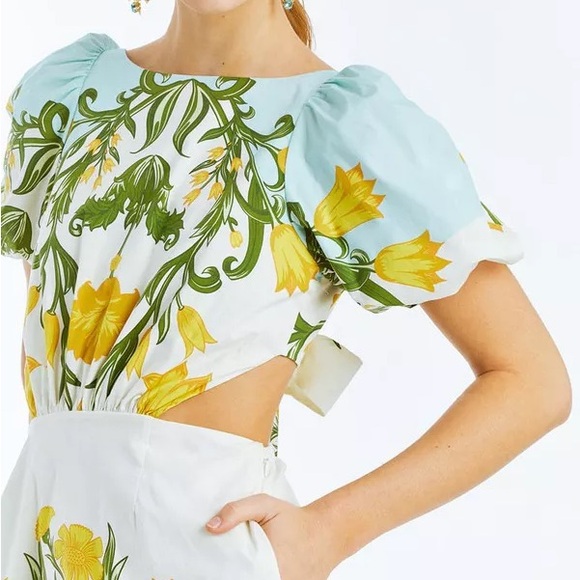 Mestiza New York Floral Print White and Green Dress - Picture 3 of 6